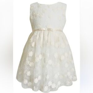 Popatu Girl’s Lace Overlay Dress, Ivory, size 18 months